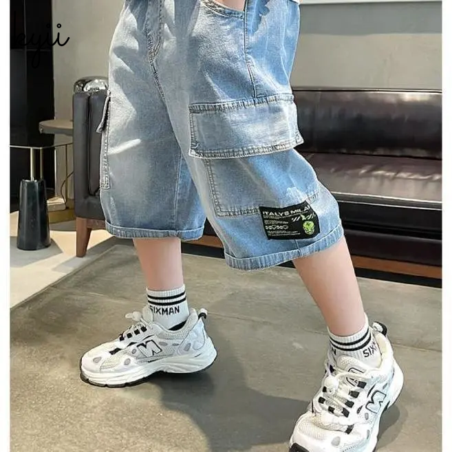 KYII Boys denim summer fashionable pants boys children Casual Short kyb026