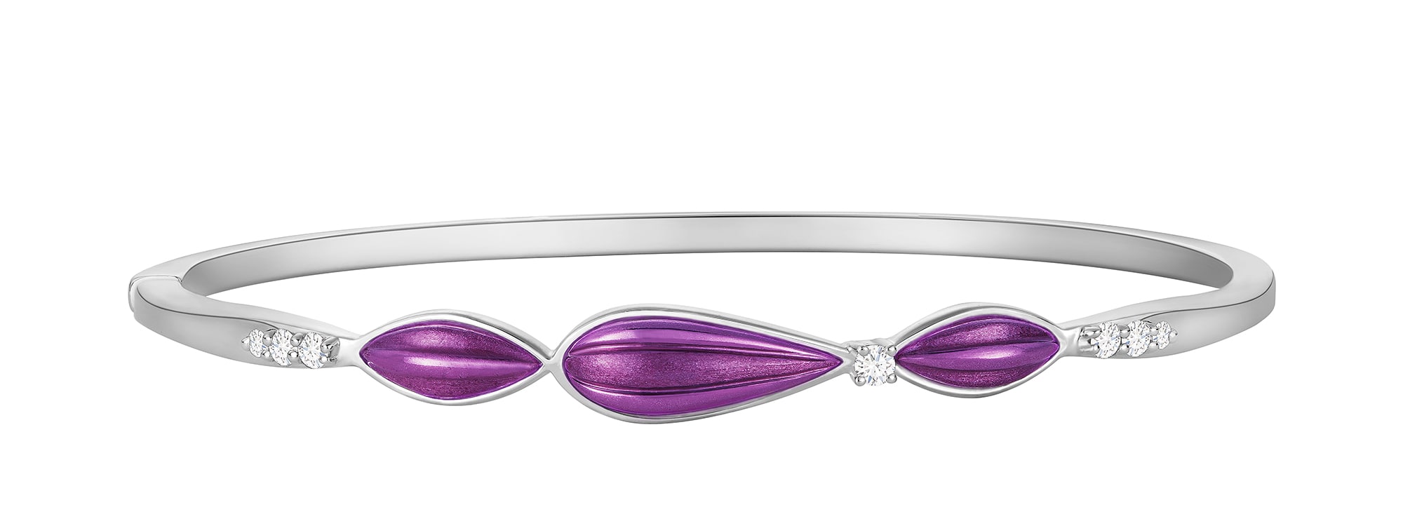 Lee Hwa Jewellery Purple Gold Iris Bloom Bangle